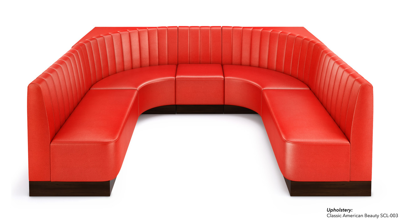 U-Shape Modular Booth Restaurant Seating - Contract Grade - Premium Channel-Back Performance Upholstery - 100% Handcrafted In USA
