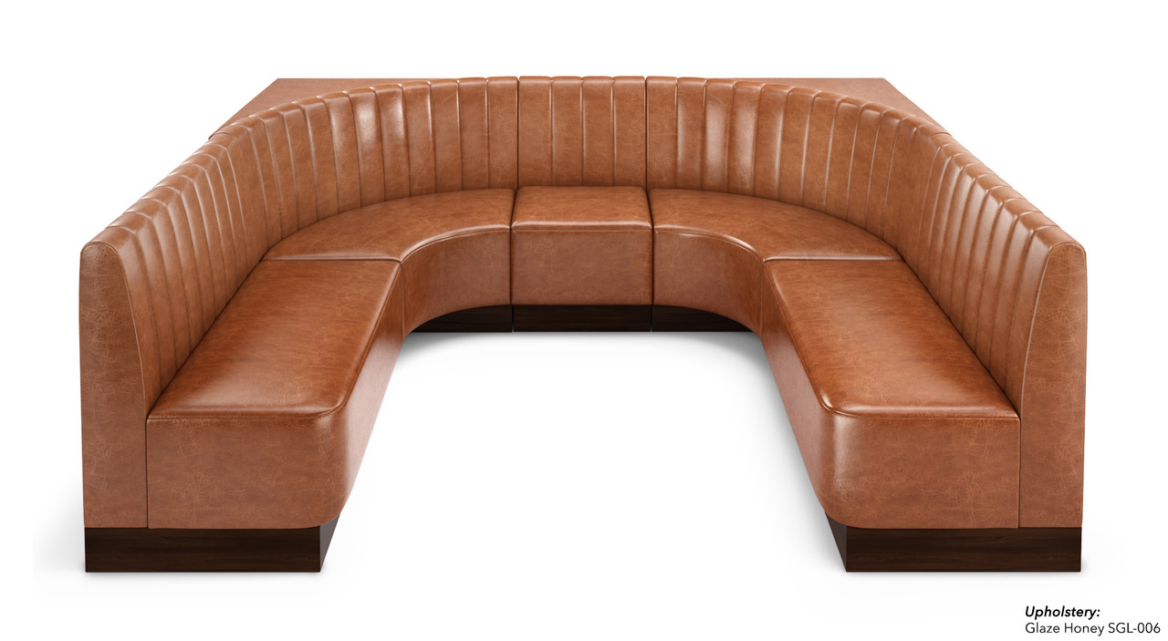 U-Shape Modular Booth Restaurant Seating - Contract Grade - Premium Channel-Back Performance Upholstery - 100% Handcrafted In USA