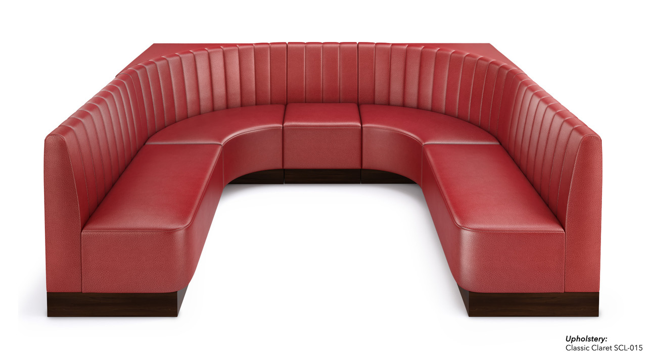 U-Shape Modular Booth Restaurant Seating - Contract Grade - Premium Channel-Back Performance Upholstery - 100% Handcrafted In USA