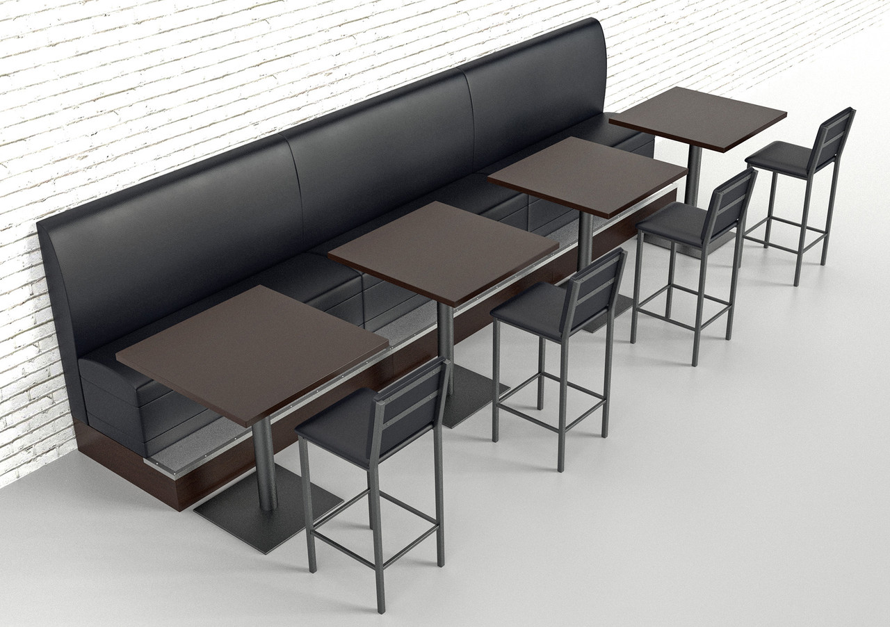 Black Bar Height Booths Package Seats 8 ModernLineFurniture