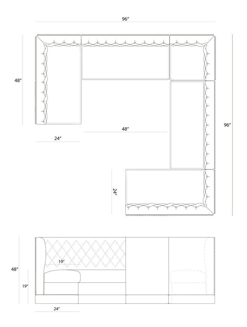 U-Shape Modular Booth Restaurant Seating - Contract Grade - Premium Diamond  Button Tufted Performance Upholstery - 100% Handcrafted In USA -  ModernLineFurniture®