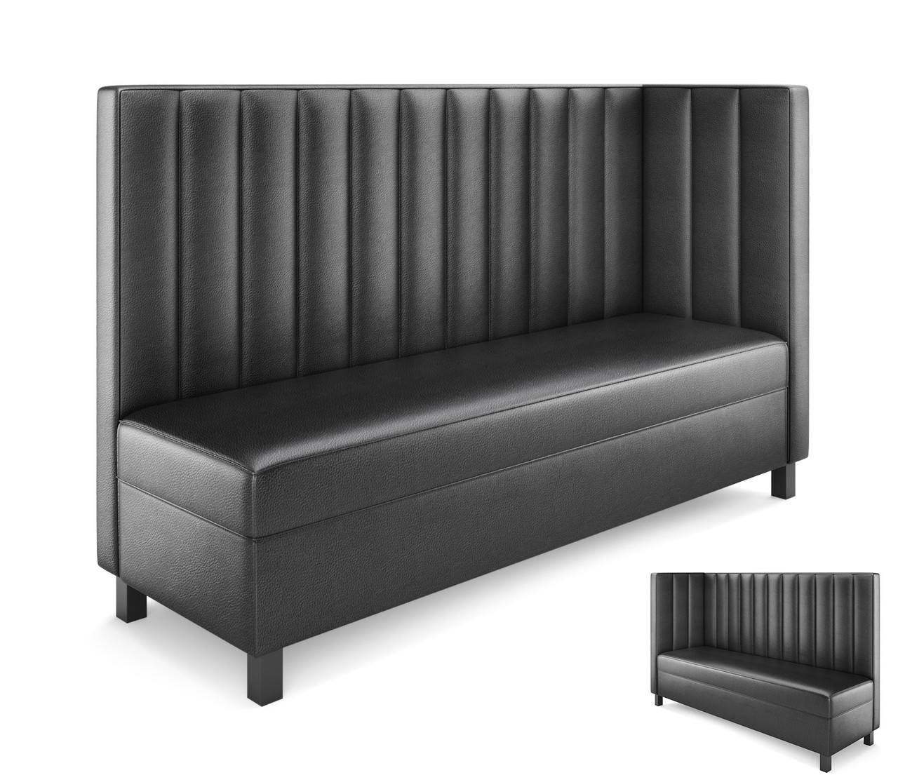 Legacy - Modular Left/Right Side - Premium Channel Tufted Upholstery - Gunmetal Legs -Made in USA Legacy - Modular Left/Right Side - Premium Channel Tufted Upholstery - Gunmetal Legs -Made in USA