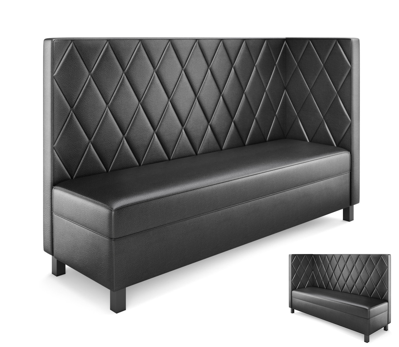 Legacy - Modular Left/Right Side - Premium Diamond Tufted Upholstery - Gunmetal Legs -Made in USA