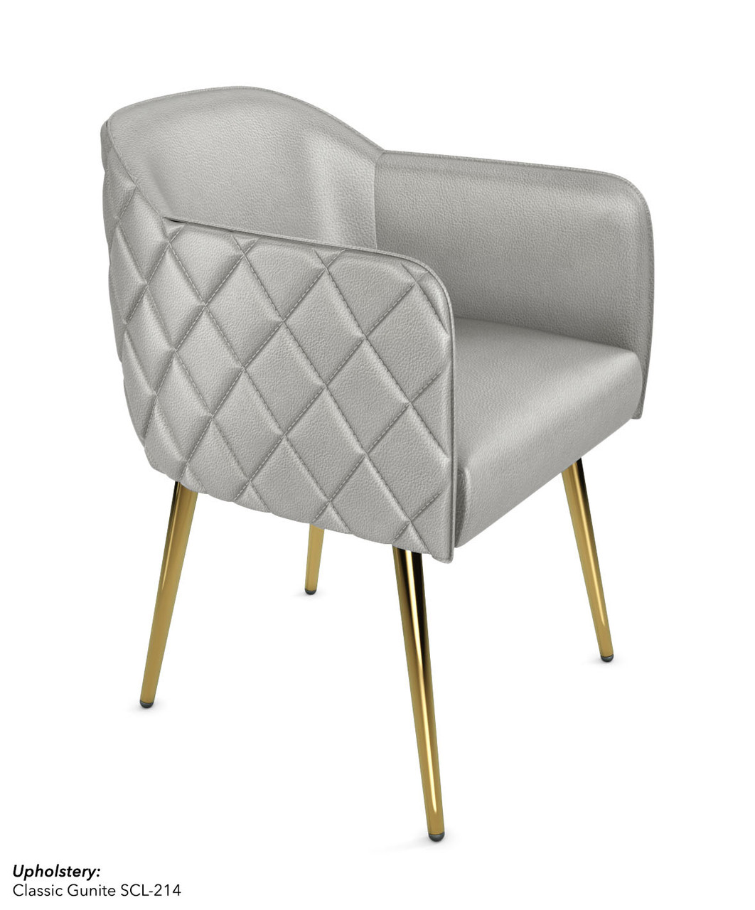 Exclusive Designer Restaurant Chair - High Performance Upholstery - Metal Legs - Small Diamond Tufted Outer Back