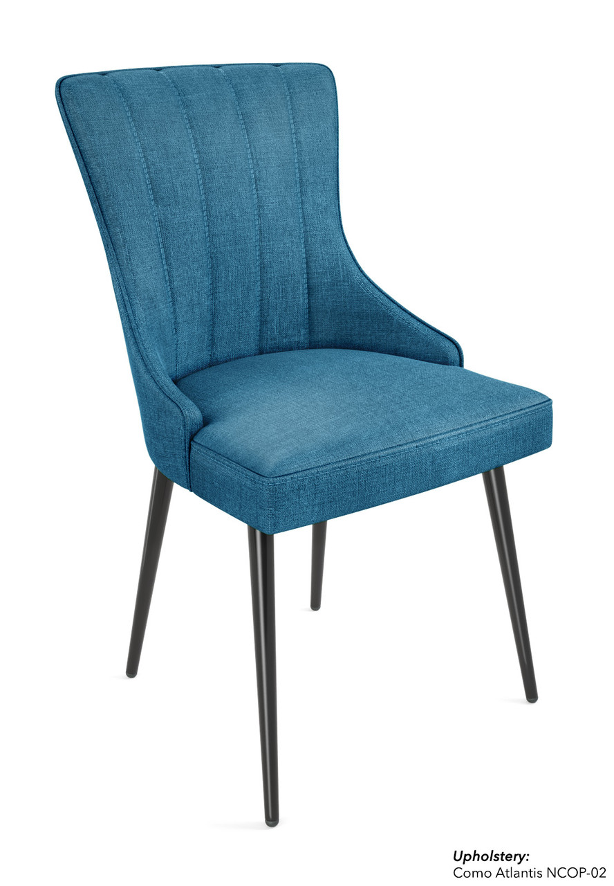 4018 Modern Restaurant Chair - Metal Legs - Channel Tufted Back