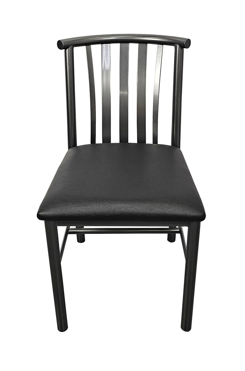 Curved Design Back - Gunmetal Heavy Duty Base  - Restaurant Chair Curved Design Back - Gunmetal Heavy Duty Base  - Restaurant Chair