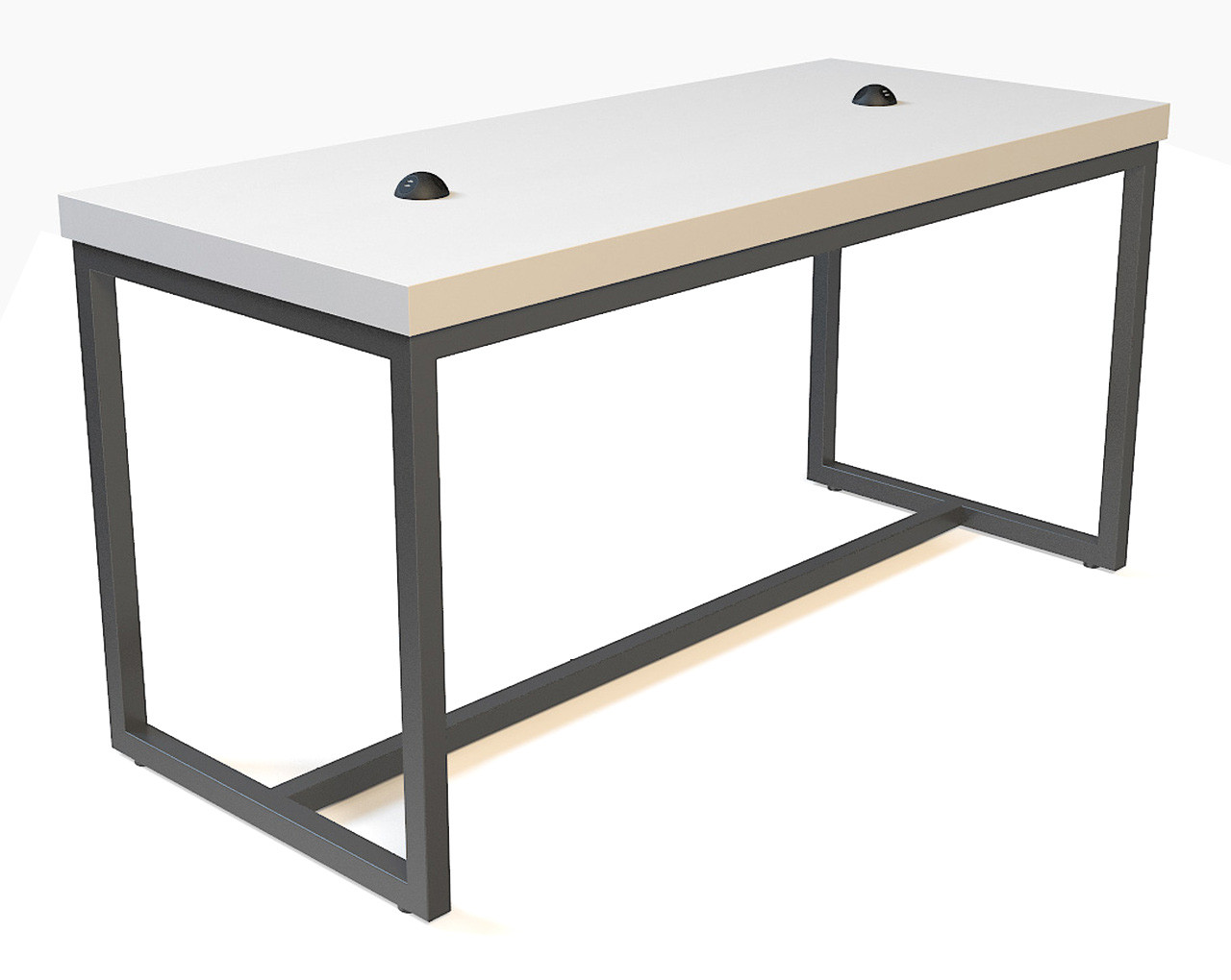 Set of [4] Power Dome USB/110v Charging Table - Fully Welded Gunmetal Steel Frame  - [24] Bar Stools