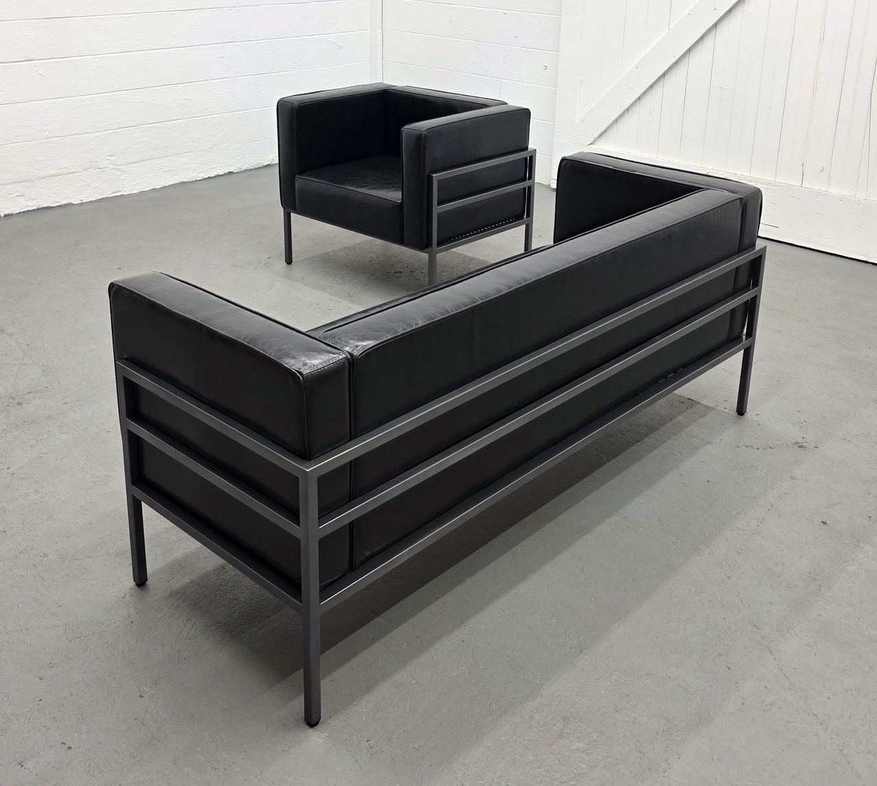 HST005 Urban Modern Collection: Sofa - Full Welded Gunmetal Outline Frame - Made in USA