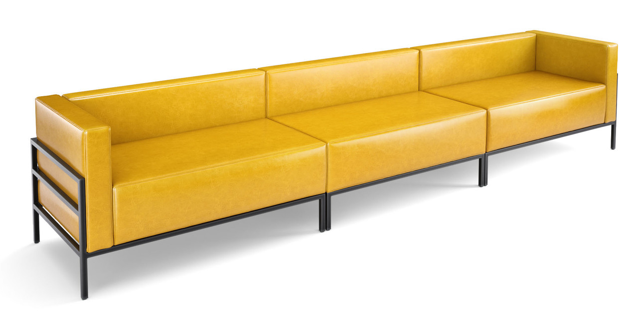 HST005 Urban Modern Collection: Modular Long Sofa - Full Welded Gunmetal Outline Frame - Made in USA HST005 Urban Modern Collection: Modular Long Sofa - Full Welded Gunmetal Outline Frame - Made in USA