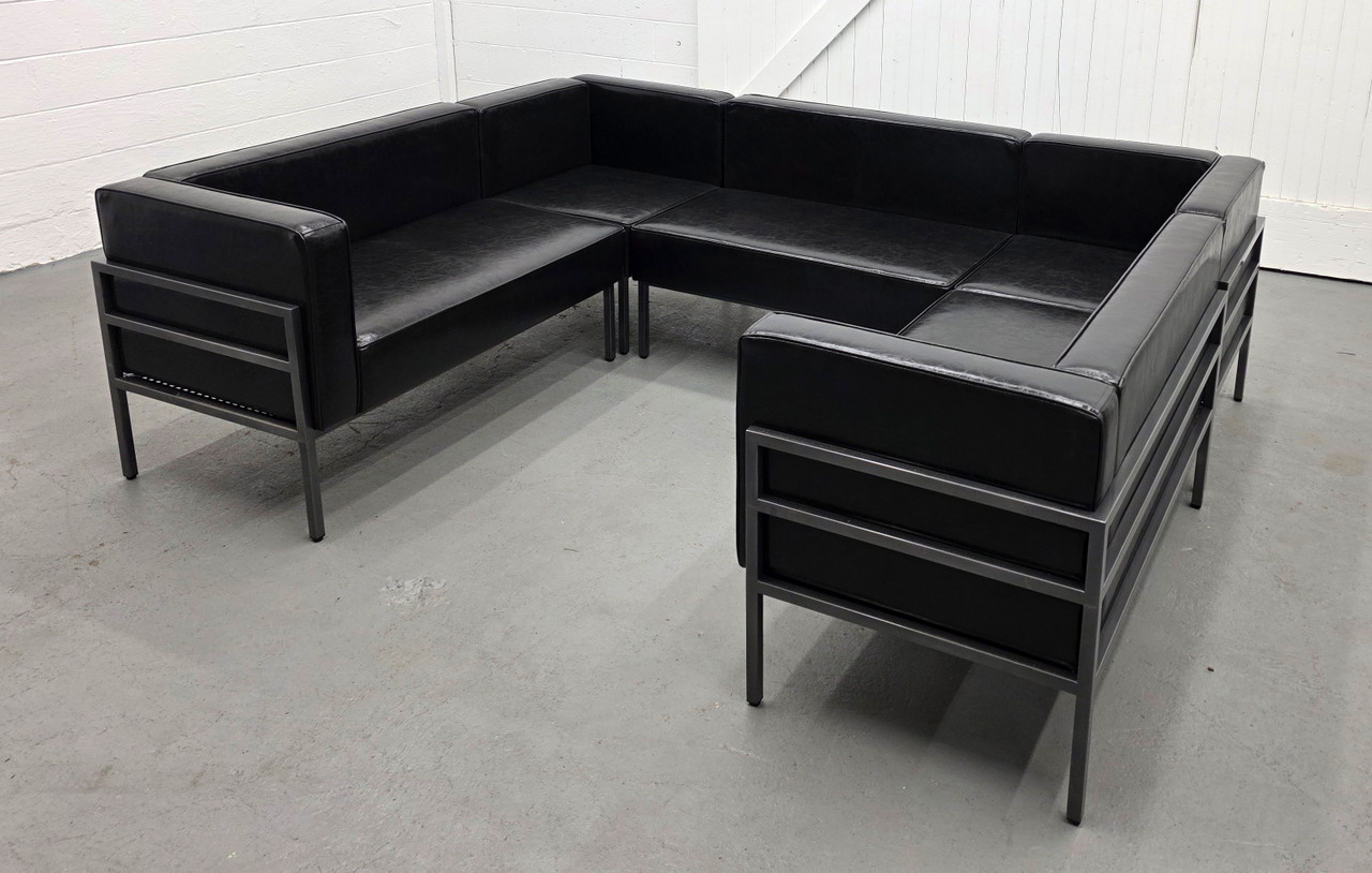 HST005 Urban Modern Collection: Modular U-Shape Sectional - Full Welded Gunmetal Outline Frame - Made in USA
