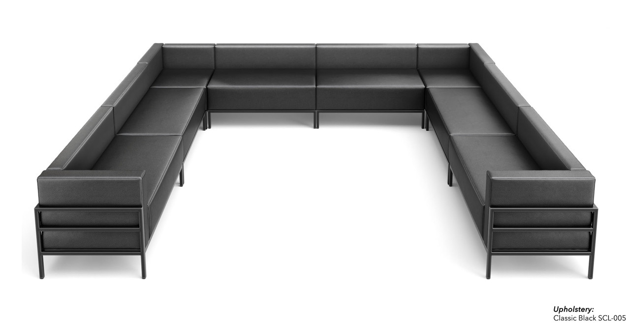 HST005 Urban Modern Collection: Modular Large U-Shape Sectional - Full Welded Gunmetal Outline Frame - Made in USA HST005 Urban Modern Collection: Modular Large U-Shape Sectional - Full Welded Gunmetal Outline Frame - Made in USA