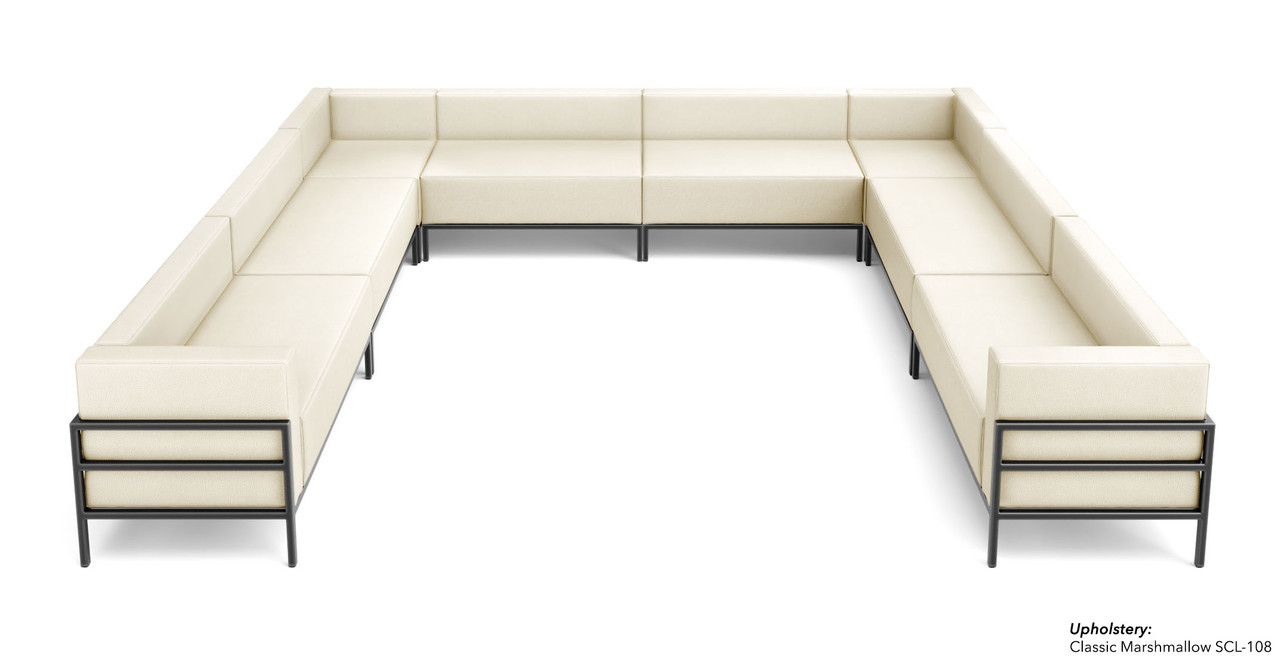 HST005 Urban Modern Collection: Modular Large U-Shape Sectional - Full Welded Gunmetal Outline Frame - Made in USA HST005 Urban Modern Collection: Modular Large U-Shape Sectional - Full Welded Gunmetal Outline Frame - Made in USA