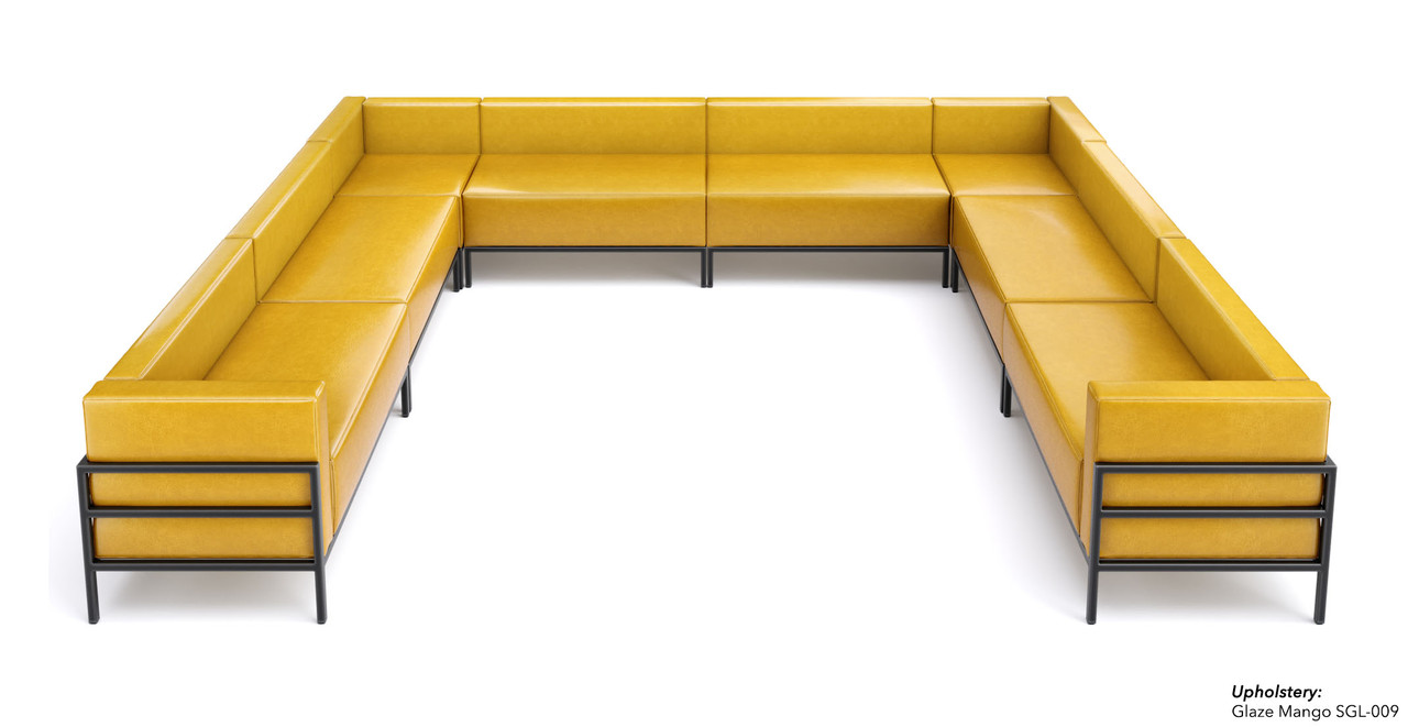 HST005 Urban Modern Collection: Modular Large U-Shape Sectional - Full Welded Gunmetal Outline Frame - Made in USA HST005 Urban Modern Collection: Modular Large U-Shape Sectional - Full Welded Gunmetal Outline Frame - Made in USA