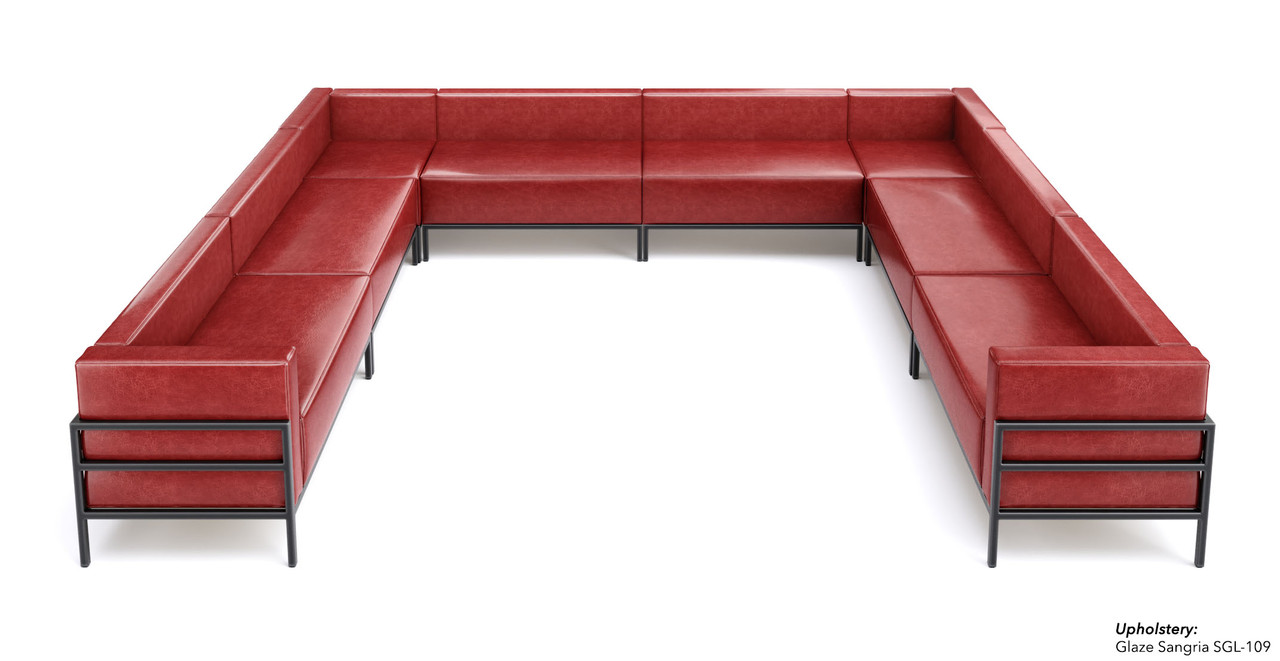 HST005 Urban Modern Collection: Modular Large U-Shape Sectional - Full Welded Gunmetal Outline Frame - Made in USA HST005 Urban Modern Collection: Modular Large U-Shape Sectional - Full Welded Gunmetal Outline Frame - Made in USA