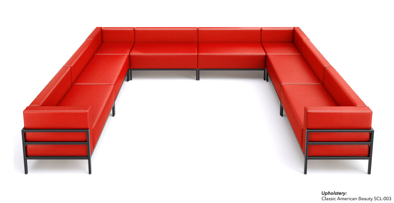 HST005 Urban Modern Collection: Modular Large U-Shape Sectional - Full Welded Gunmetal Outline Frame - Made in USA HST005 Urban Modern Collection: Modular Large U-Shape Sectional - Full Welded Gunmetal Outline Frame - Made in USA