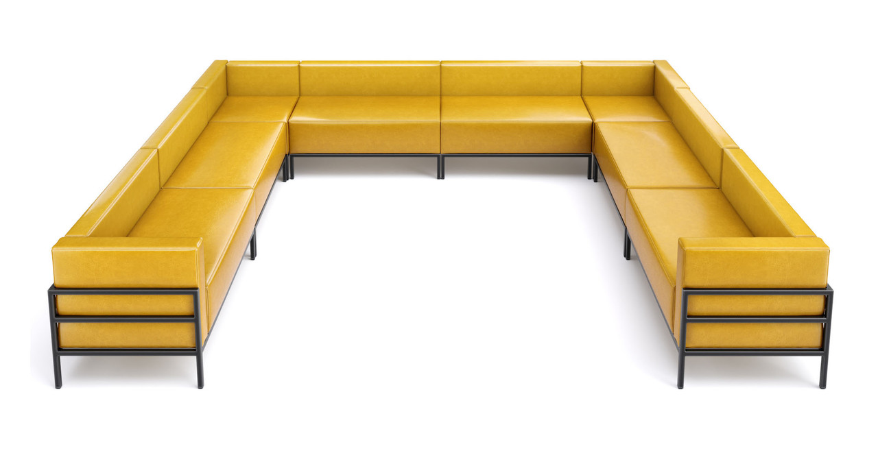 HST005 Urban Modern Collection: Modular Large U-Shape Sectional - Full Welded Gunmetal Outline Frame - Made in USA HST005 Urban Modern Collection: Modular Large U-Shape Sectional - Full Welded Gunmetal Outline Frame - Made in USA