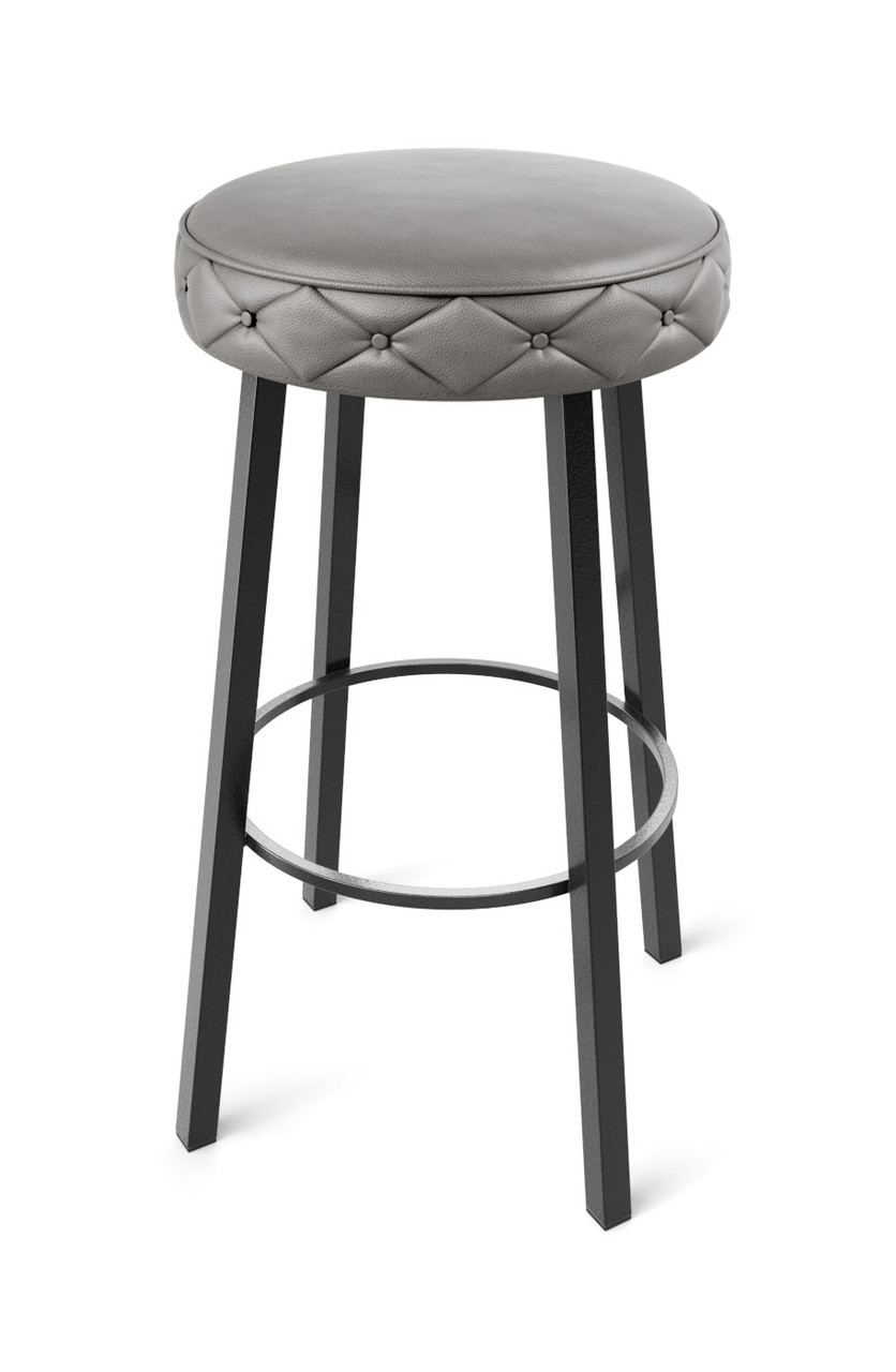 Modern Metal Frame -Button Tufted Design - Premium Comfort Extra Thick Upholstered Seat Bar Stool