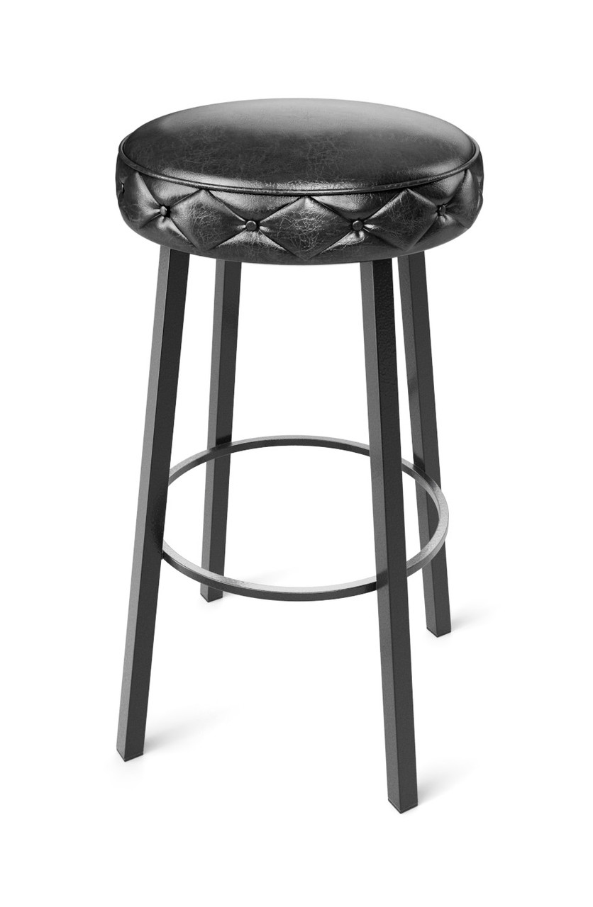 Modern Metal Frame -Button Tufted Design - Premium Comfort Extra Thick Upholstered Seat Bar Stool