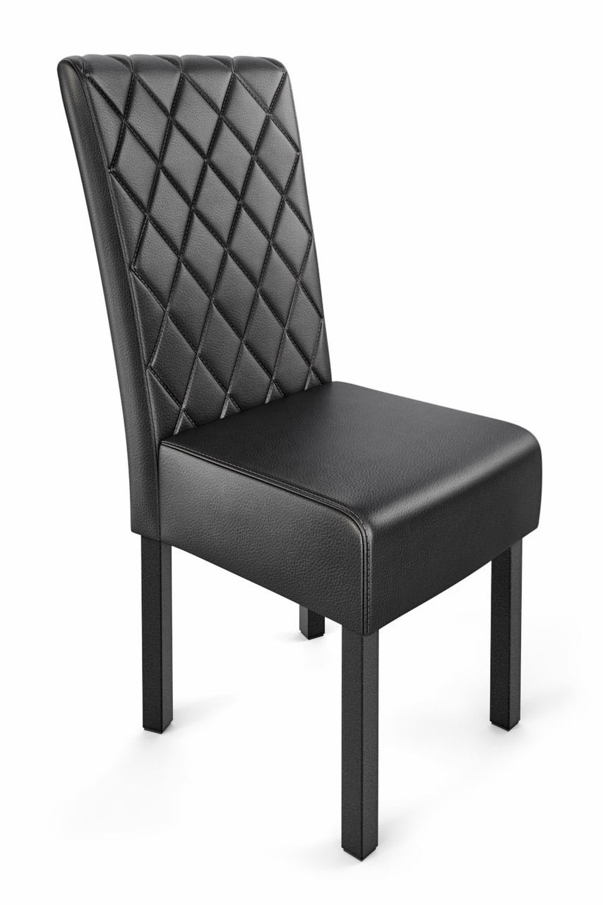 782 Restaurant Chair - Diamond Tufted Premium Upholstery - Gunmetal Base