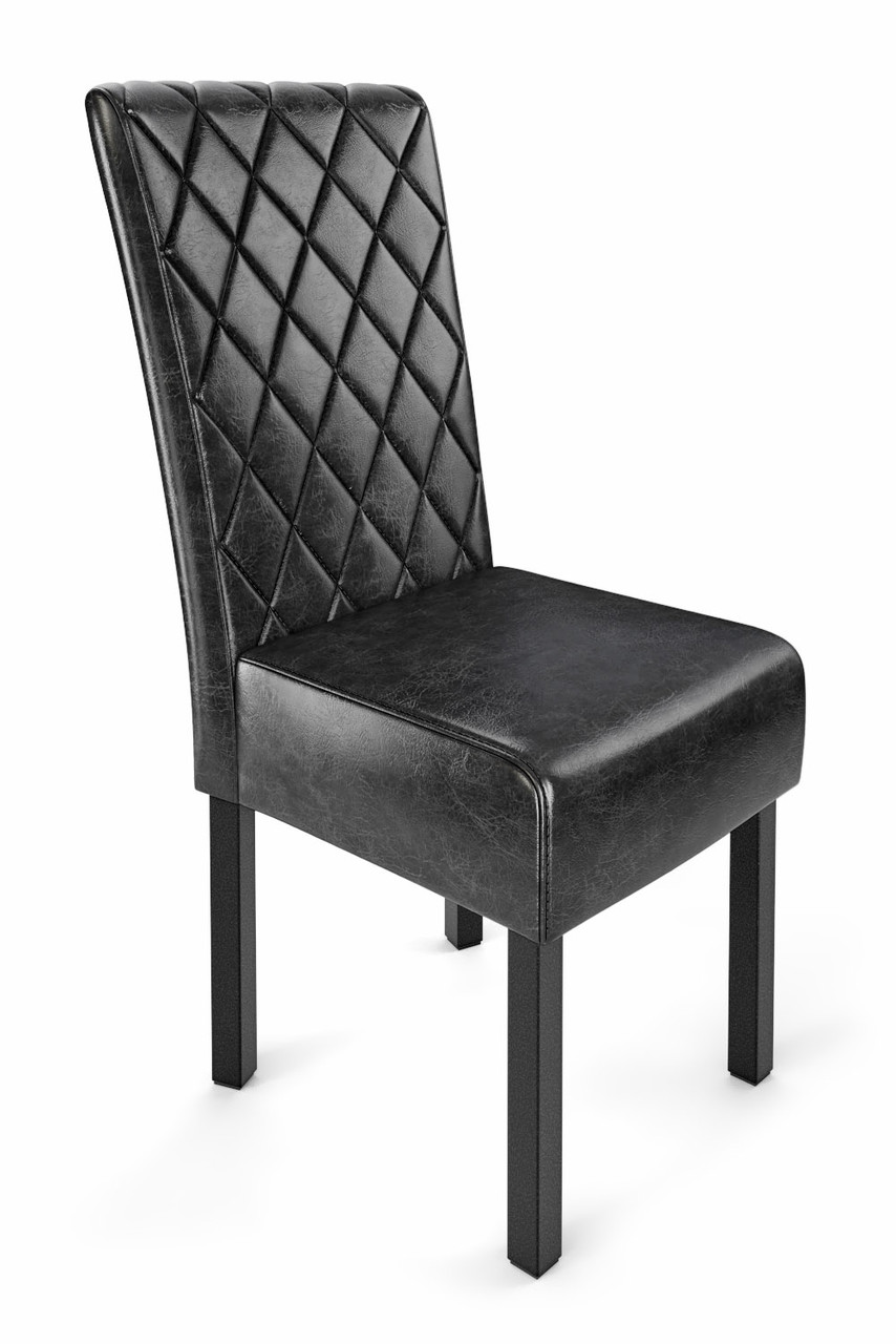 782 Restaurant Chair - Diamond Tufted Premium Upholstery - Gunmetal Base