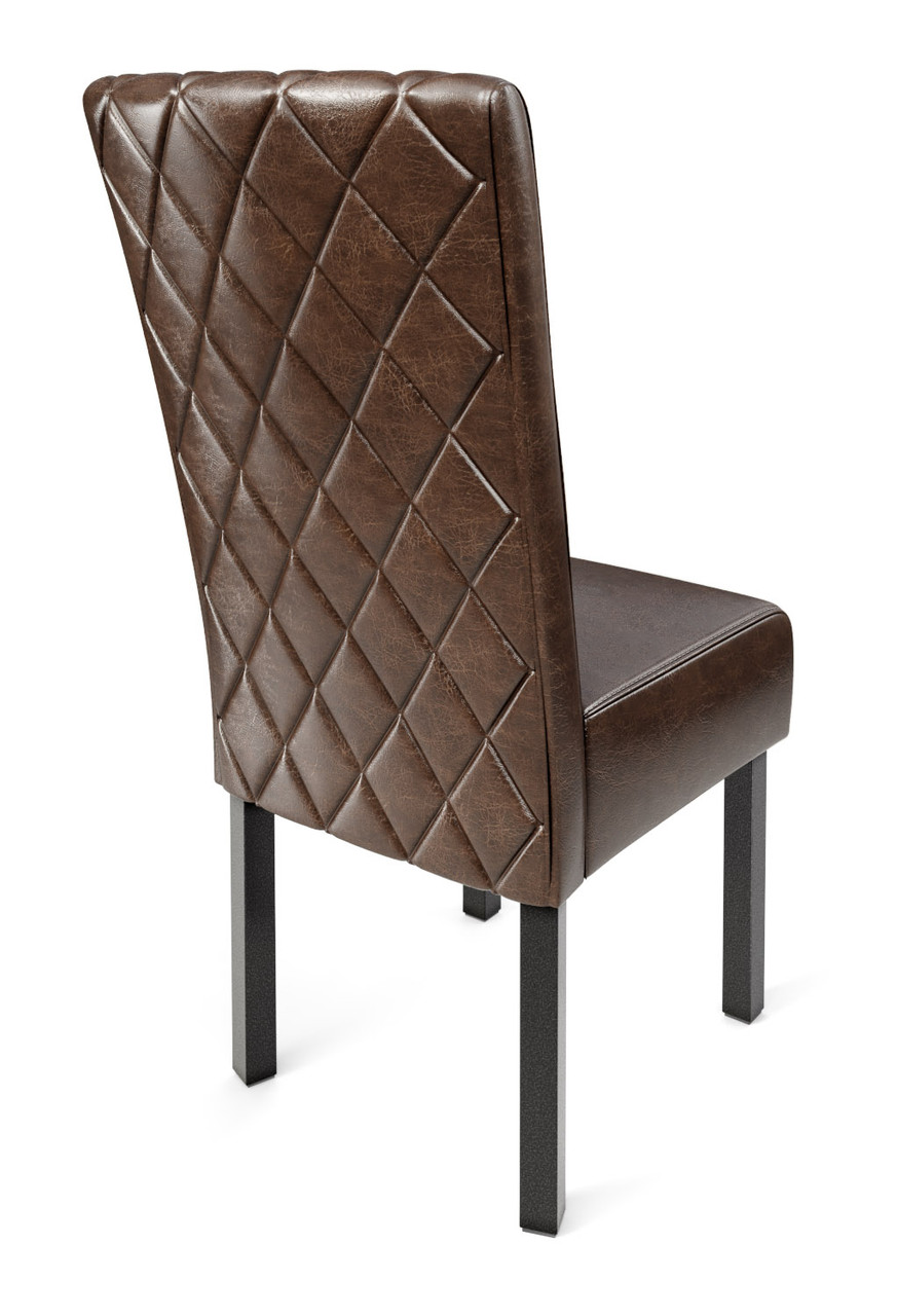 782 Restaurant Chair - Diamond Tufted Premium Upholstery - Gunmetal Base