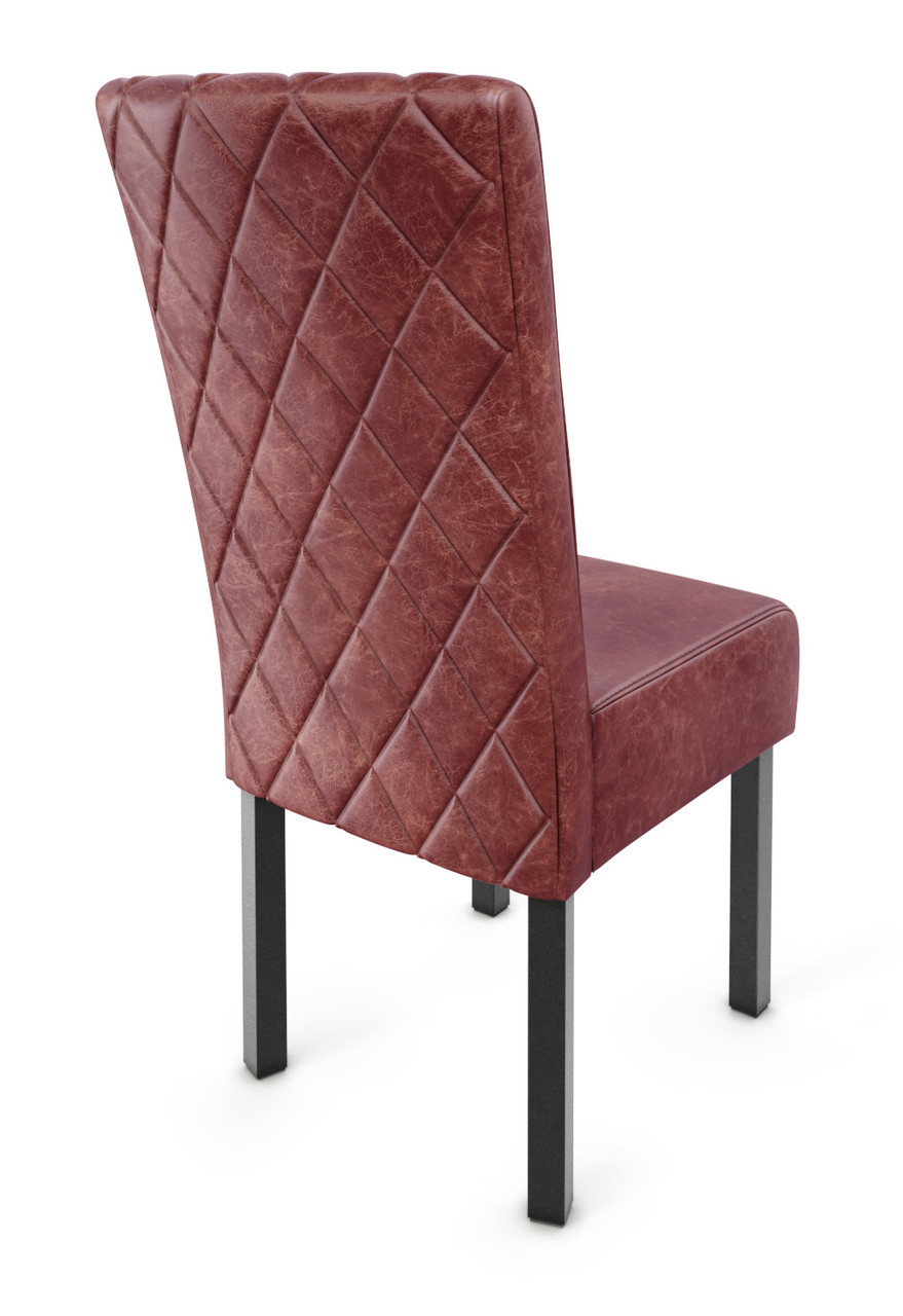 782 Restaurant Chair - Diamond Tufted Premium Upholstery - Gunmetal Base