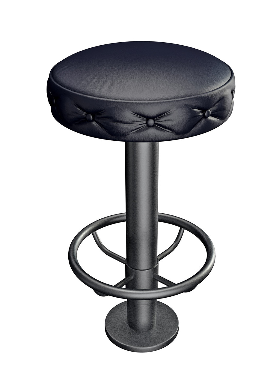 Swivel Gunmetal Frame Button Tufted Design Premium Comfort Extra Thick Upholstered Seat Bar Stool Bolt Down Base