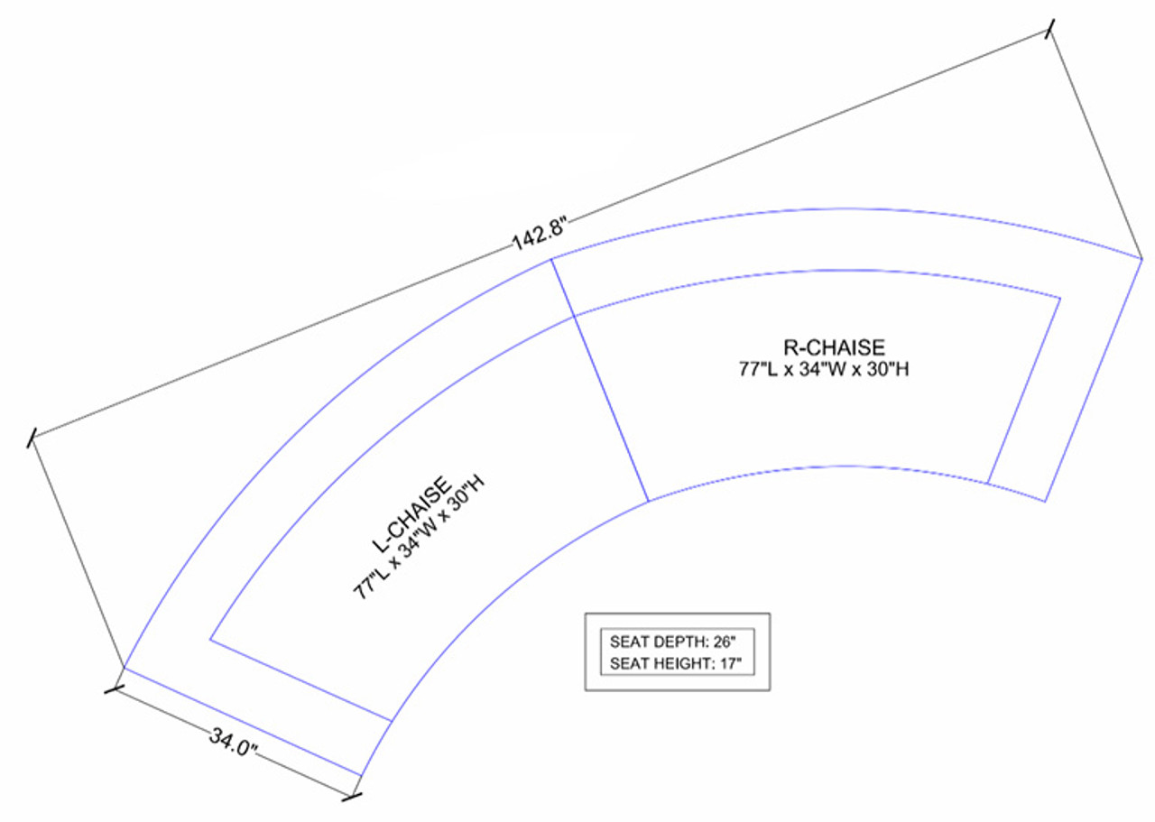 8005 Lounge Package - [4] Long Curved Sofa - [8] Lucas Lounge Tables