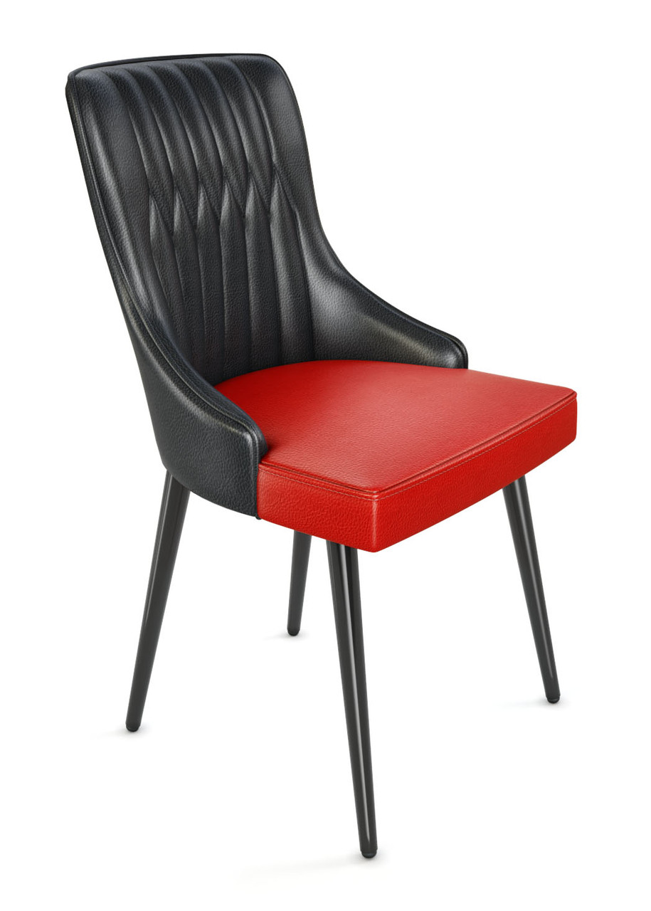 Modern Restaurant Chair - Metal Legs - Channel Design Back Modern Restaurant Chair - Metal Legs - Channel Design Back