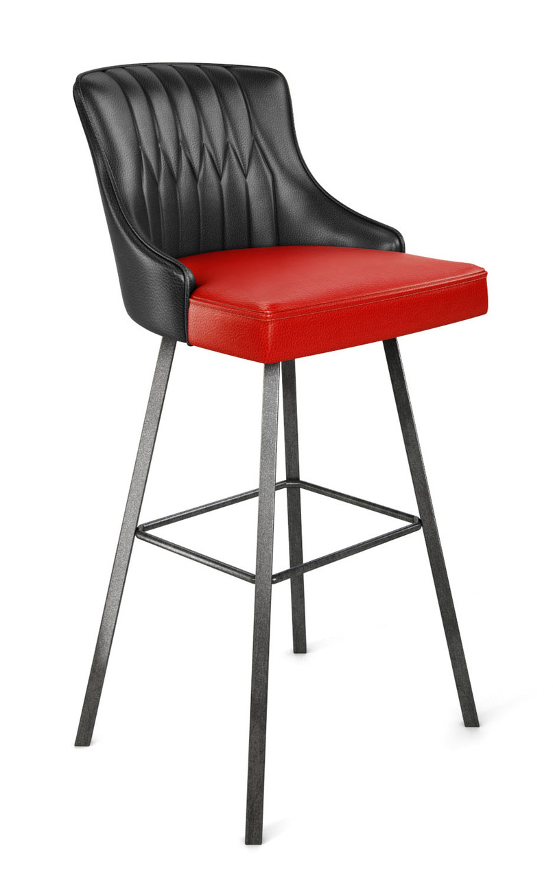 4019 Swivel Designer Bar Stool - High Performance Upholstery - Metal Base - Channel Design Back 4019 Swivel Designer Bar Stool - High Performance Upholstery - Metal Base - Channel Design Back