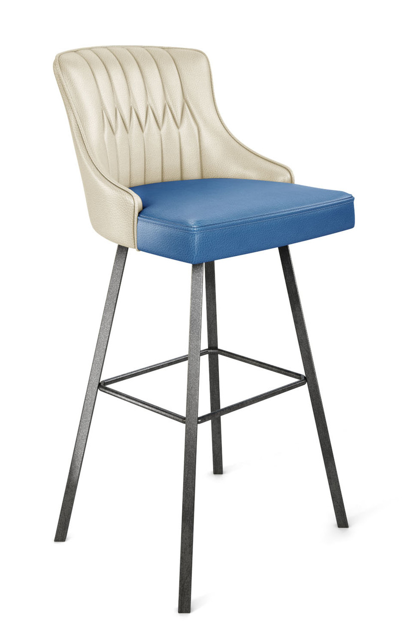 4019 Swivel Designer Bar Stool - High Performance Upholstery - Metal Base - Channel Design Back 4019 Swivel Designer Bar Stool - High Performance Upholstery - Metal Base - Channel Design Back