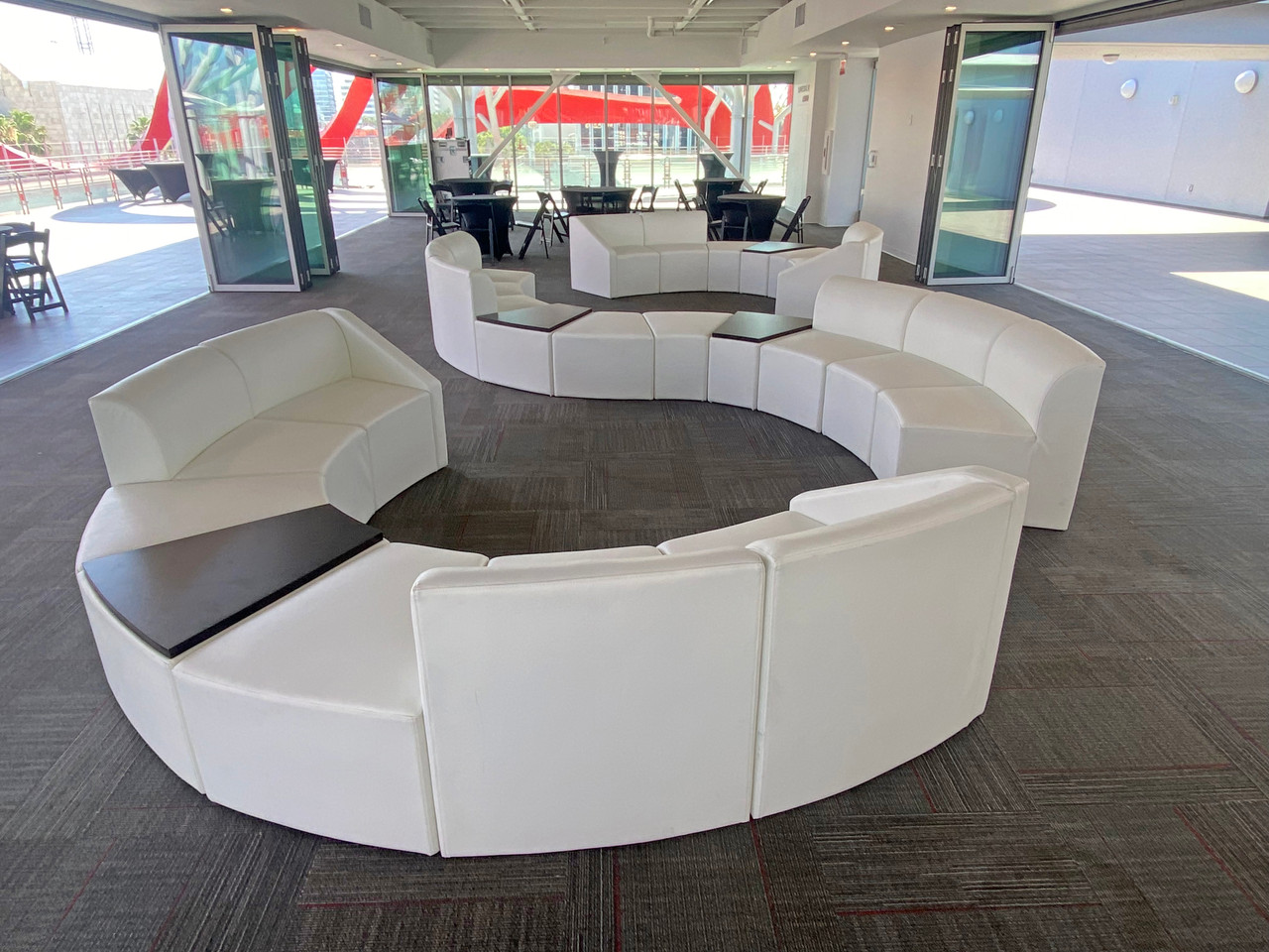 Harmony Collection - Modular Seating - Restaurant Package with [3] Lucas Lounge Tables