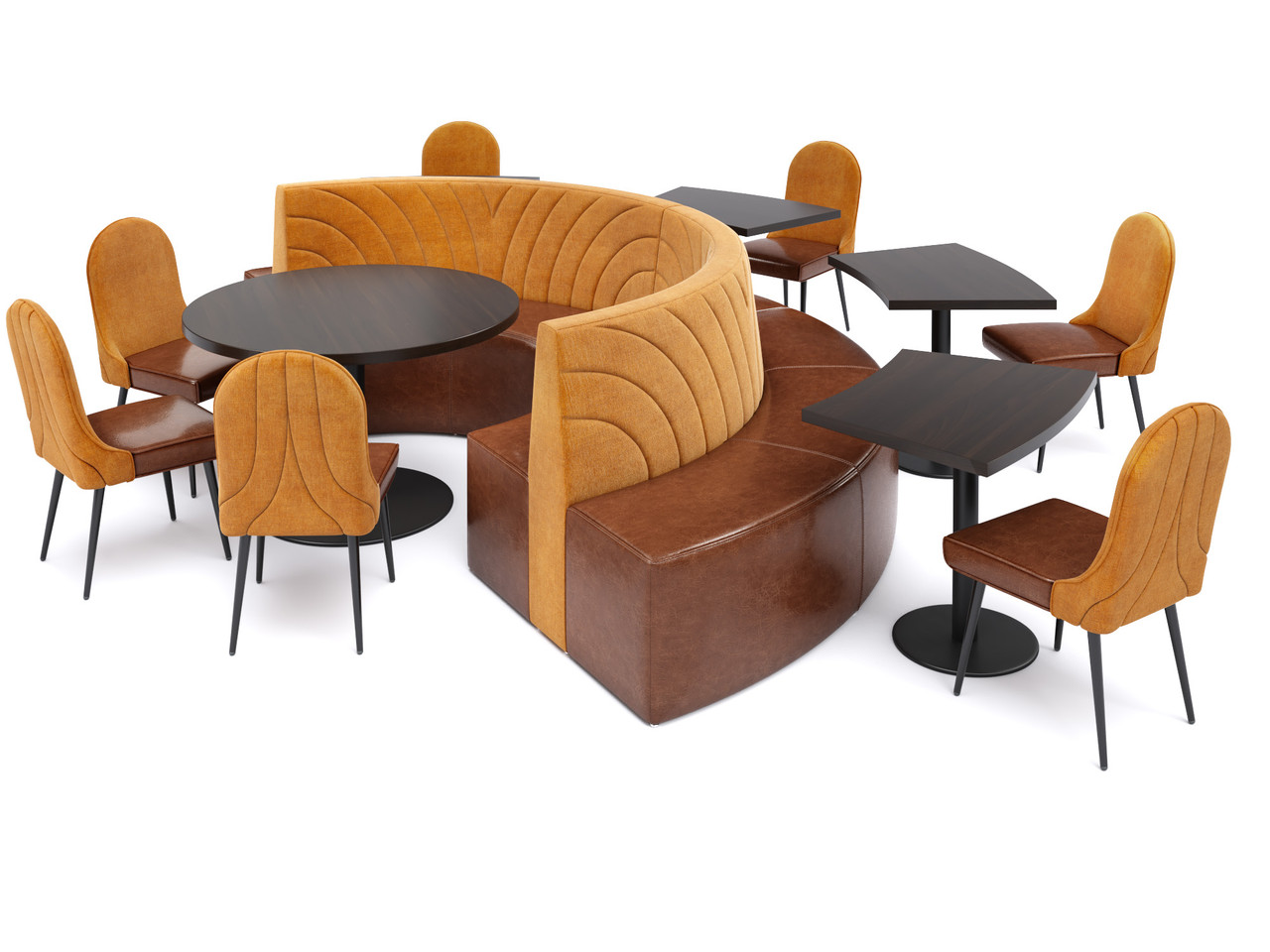 WAVE - Restaurant Seating  with Tables and Chair - Made in USA - Premium Upholstery