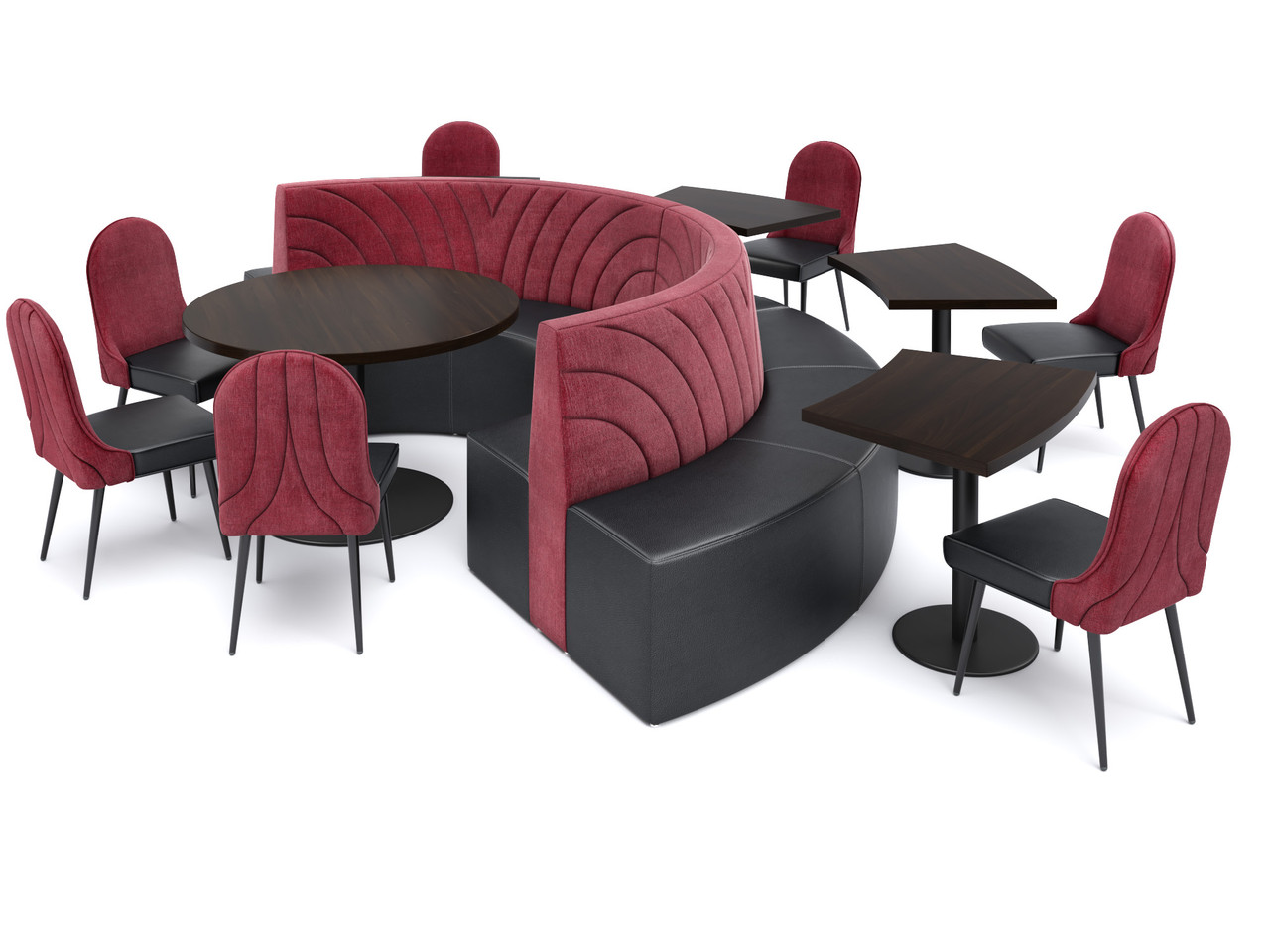 WAVE - Restaurant Seating  with Tables and Chair - Made in USA - Premium Upholstery