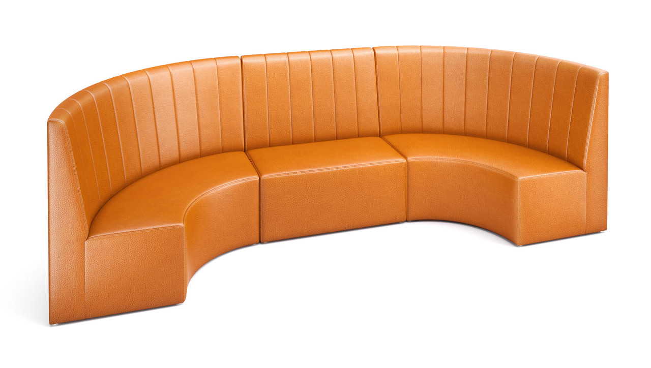 Fortuna Collection:  Extended Half-Circle Seating Configuration G9 - Premium Channel Tufted Upholstery - Made in USA