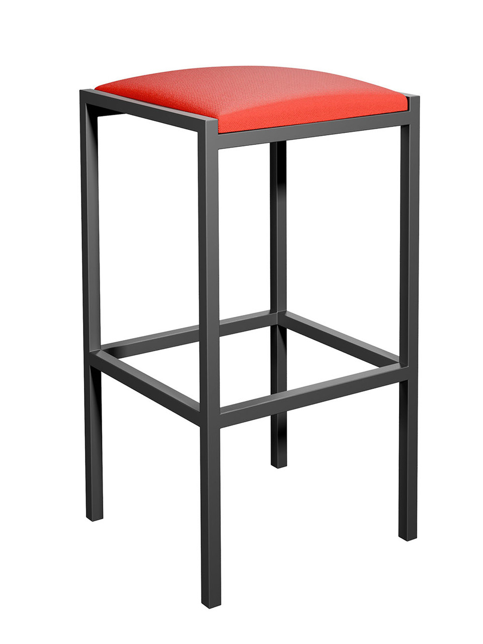 Set of Outdoor-Ready 84" Seaboard Bar Table with 6 Seaboard Bar Stools - Fully Welded Steel Frames  - Made in USA