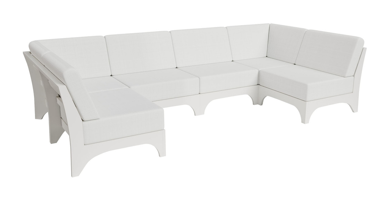 Carina Outdoor Seating - Modular Open U-Shape Seating - Premium  5-Yr Warranty Sunbrella Fabric - Marine Grade Seaboard Frame