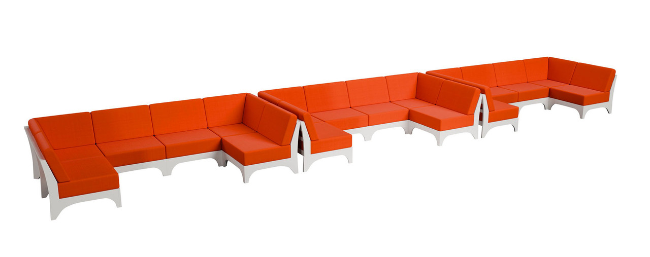 Carina Outdoor Seating Package - Modular Open U-Shape Seating - Premium  5-Yr Warranty Sunbrella Fabric - Marine Grade Seaboard Frame