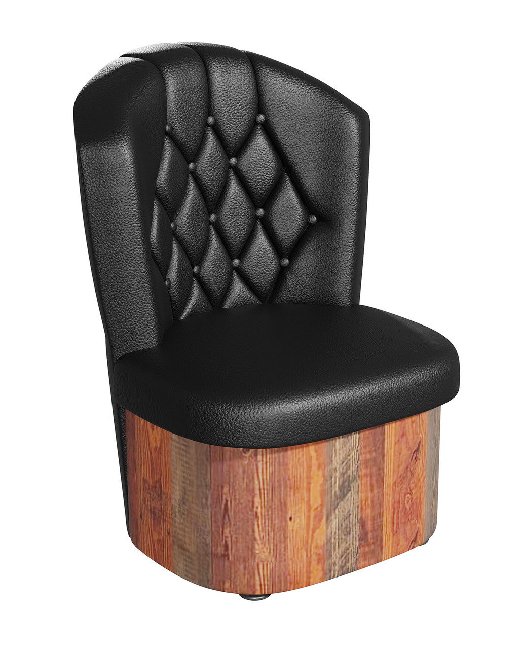 Modern Whiskey Barrel 42" Round Bar Table - Antique Bourbon Pine - Bronze Hoops and Rivets - Four Barrel Chairs