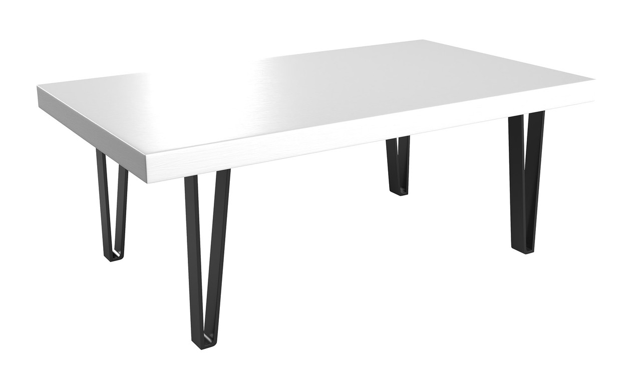 20" x 42" Lounge Table - Premium Laminate Finish - Black Designer Metal Legs 20" x 42" Lounge Table - Premium Laminate Finish - Black Designer Metal Legs