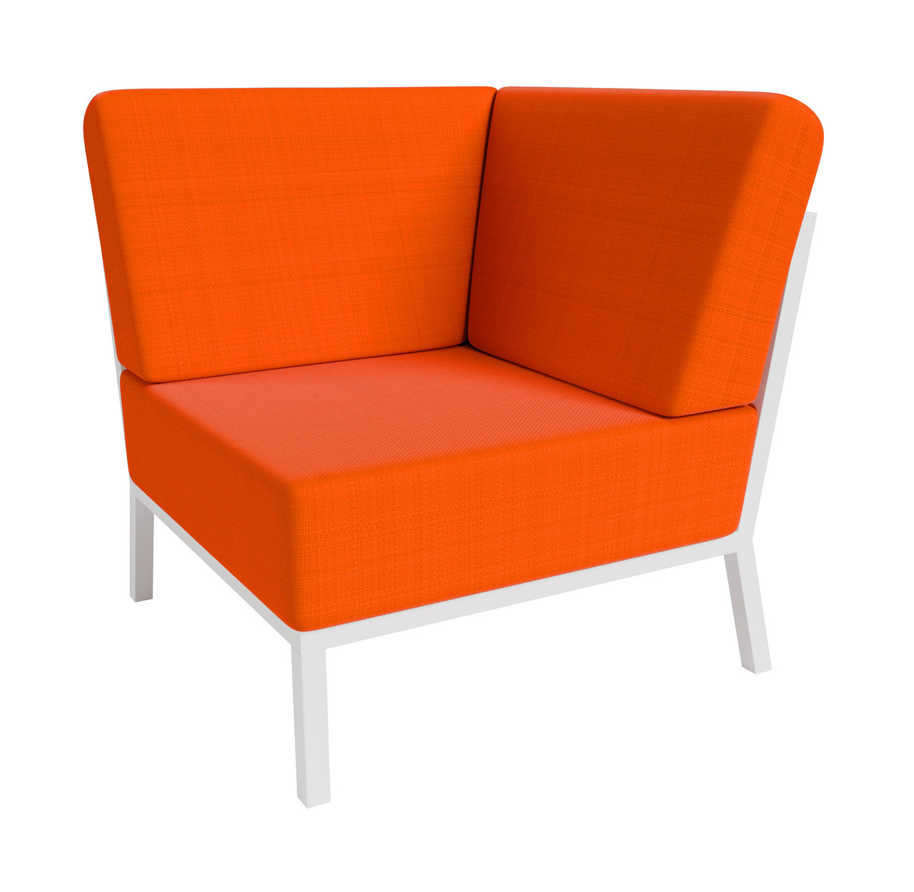 Nico Outdoor Seating - Corner - Premium  5-Yr Warranty Sunbrella Fabric - Fully Welded White Metal Frame Nico Outdoor Seating - Corner - Premium  5-Yr Warranty Sunbrella Fabric - Fully Welded White Metal Frame