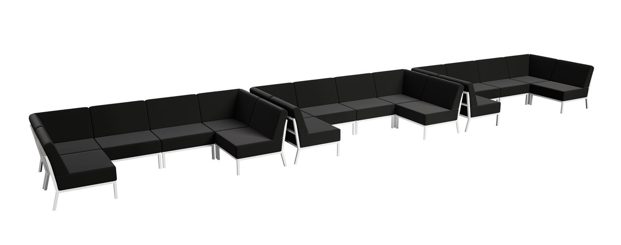 Nico Outdoor Seating Package - Modular Ushape - Premium  5-Yr Warranty Sunbrella Fabric - Fully Welded White Metal Frame Nico Outdoor Seating Package - Modular Ushape - Premium  5-Yr Warranty Sunbrella Fabric - Fully Welded White Metal Frame