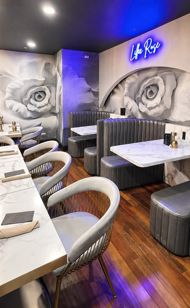 Restaurant Package: Set of [FOUR] Compact 4-Seater All-in-One Booth Seating with Integrated Tables - Optional Power Outlet