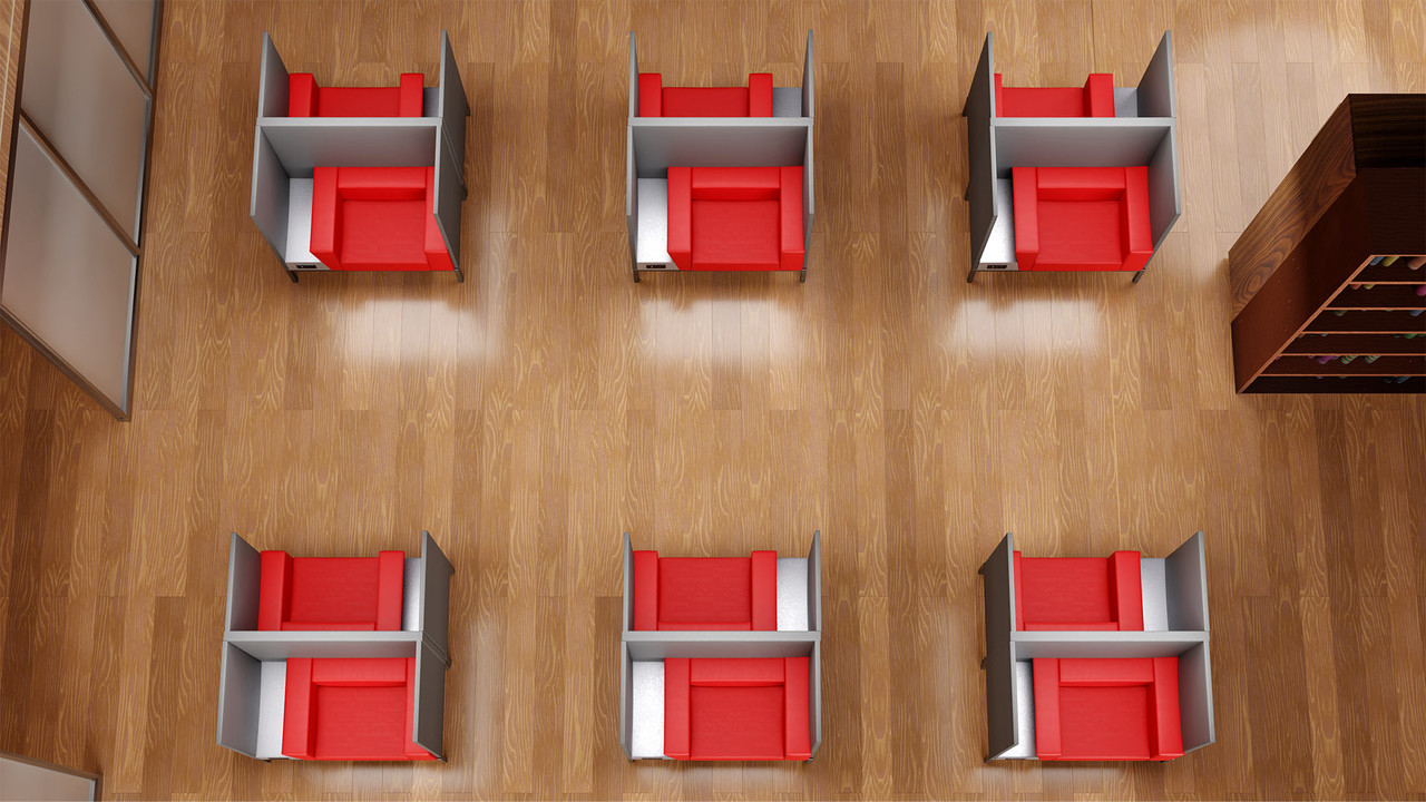 Capsule Package Space Seating - Console Table with  USB/110v Outlet - Student Lounge Furniture (SEATS 12)