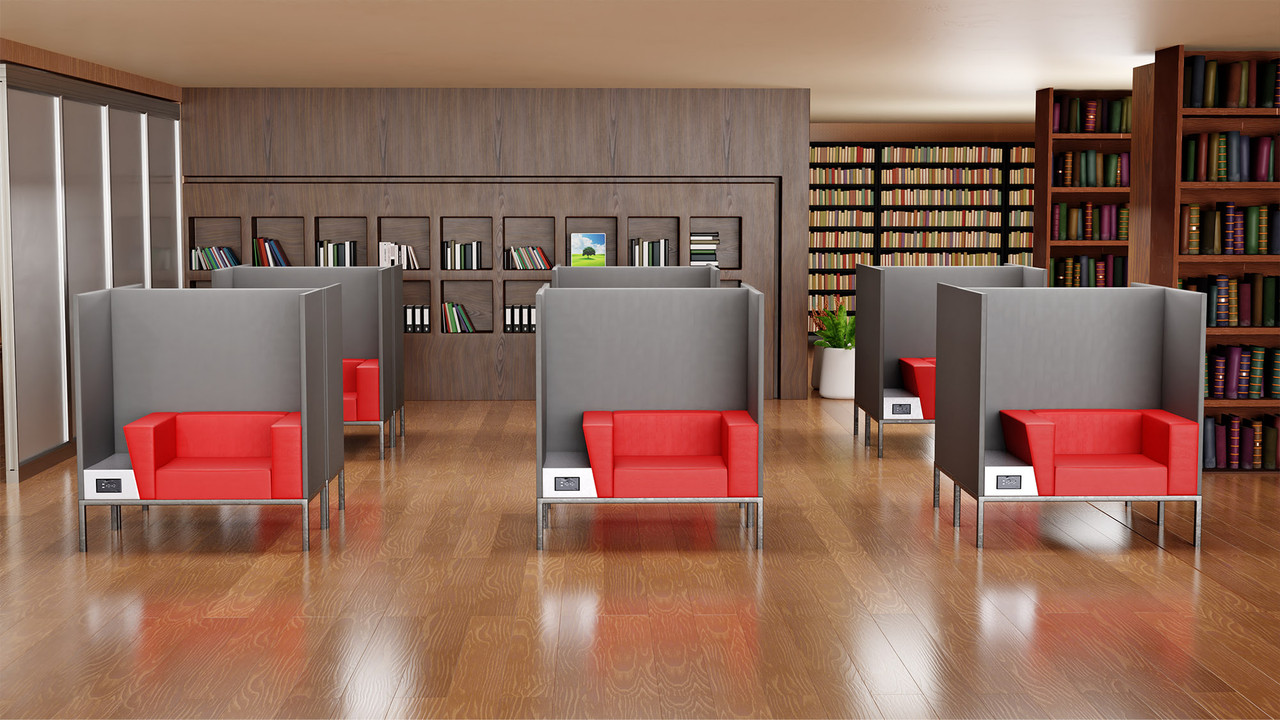 Study Capsule  - Console Table with  USB/110v Outlet - Student Lounge Furniture Study Capsule  - Console Table with  USB/110v Outlet - Student Lounge Furniture