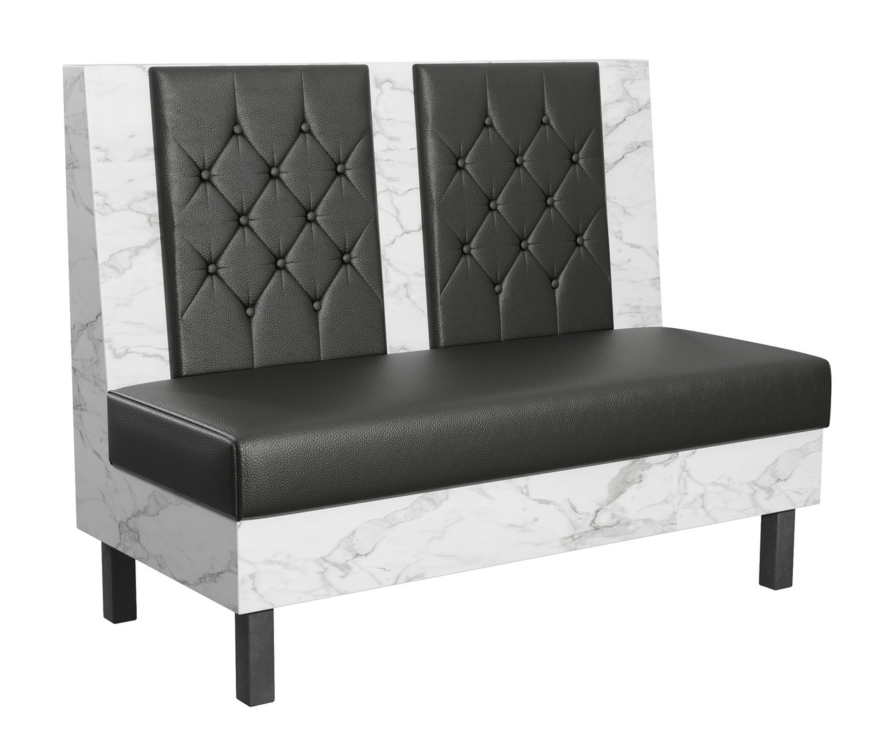 Horten Restaurant Booth - Dual Panel Button-Tufted Diamond Tufted Upholstery - Made in USA