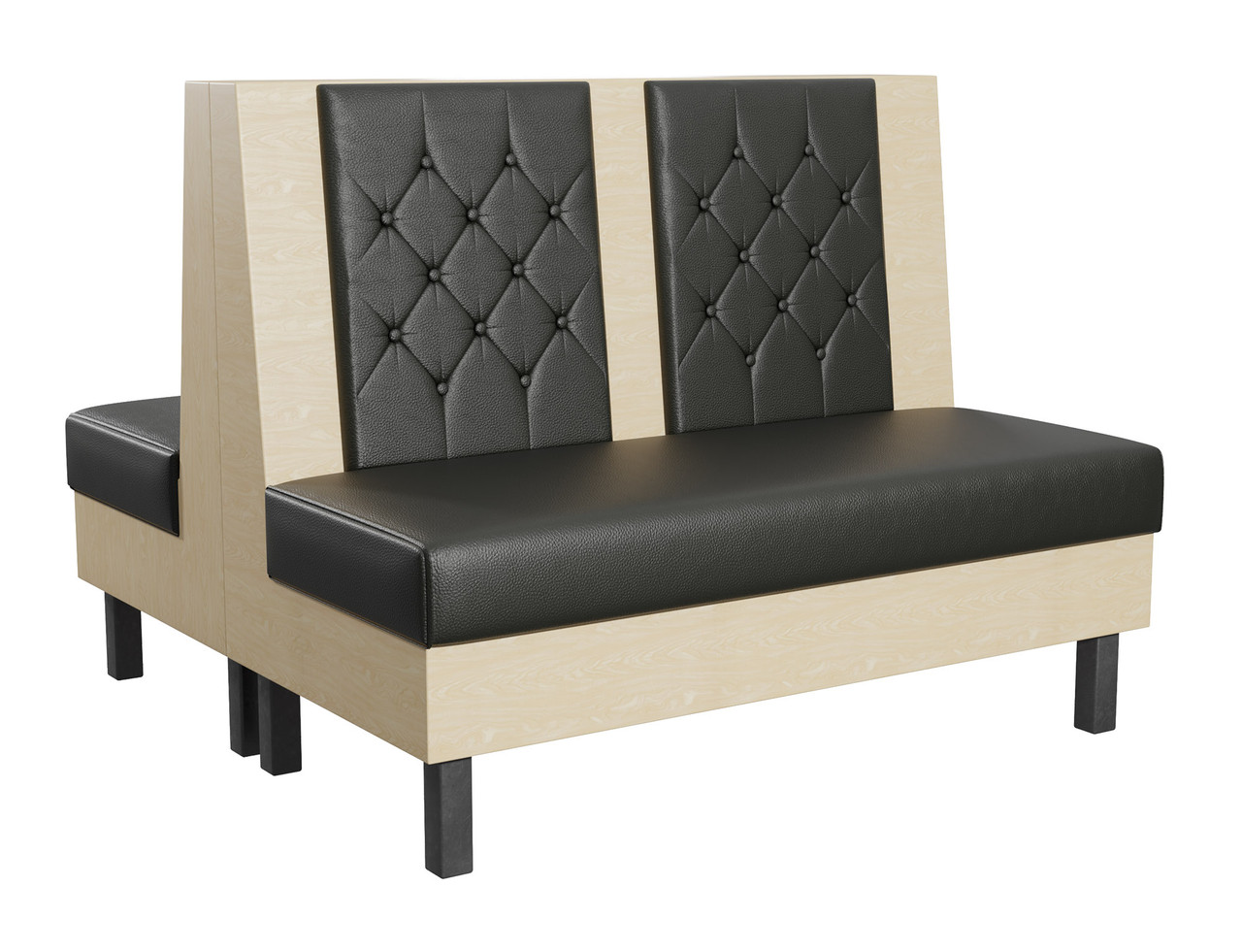 Horten Restaurant Booth - Dual Panel Button-Tufted Diamond Tufted Upholstery - Made in USA