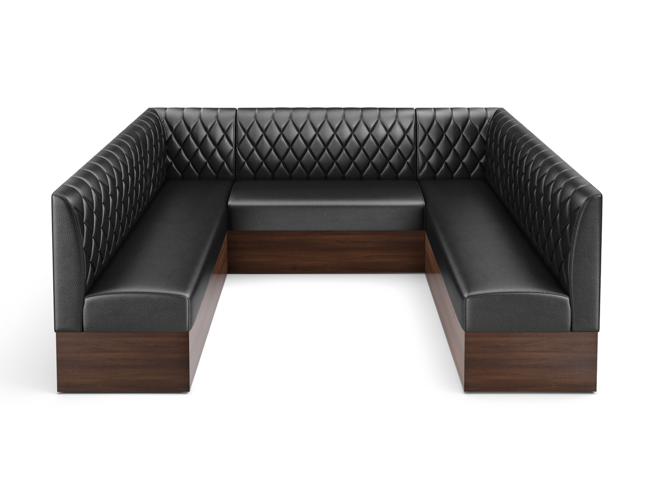 Expo Restaurant Ushape Booth - Premium Diamond-Back Upholstery - Made in USA