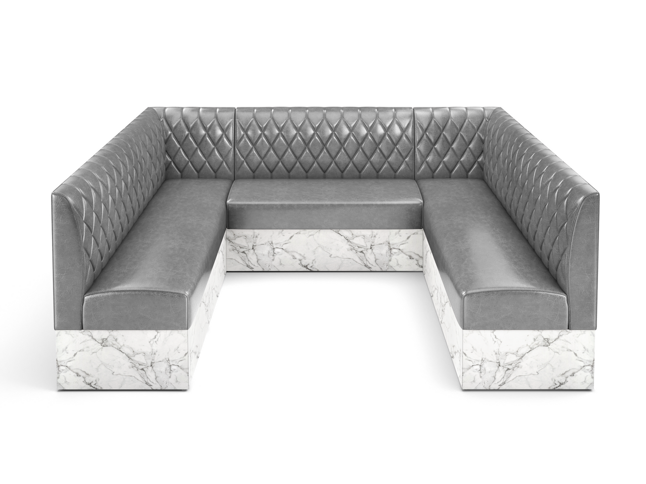 Expo Restaurant Ushape Booth - Premium Diamond-Back Upholstery - Made in USA