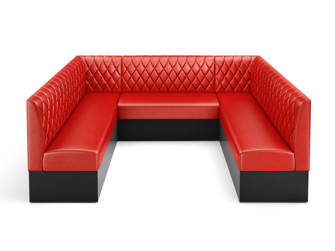 Expo Restaurant Ushape Booth - Premium Diamond-Back Upholstery - Made in USA